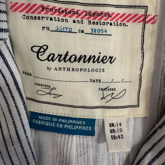 Anthropology Cartonier, Blue and White Striped Blazer by anthropology - Picture 11 of 16